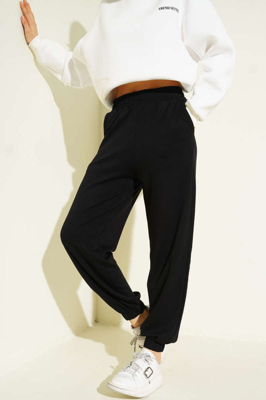 Paça Lastikli Loyşa Jogger Pantolon Siyah