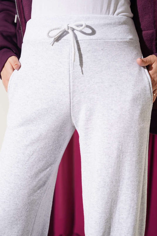 Gummizogener Drei-Lagen-Hosen In Melange-Grau