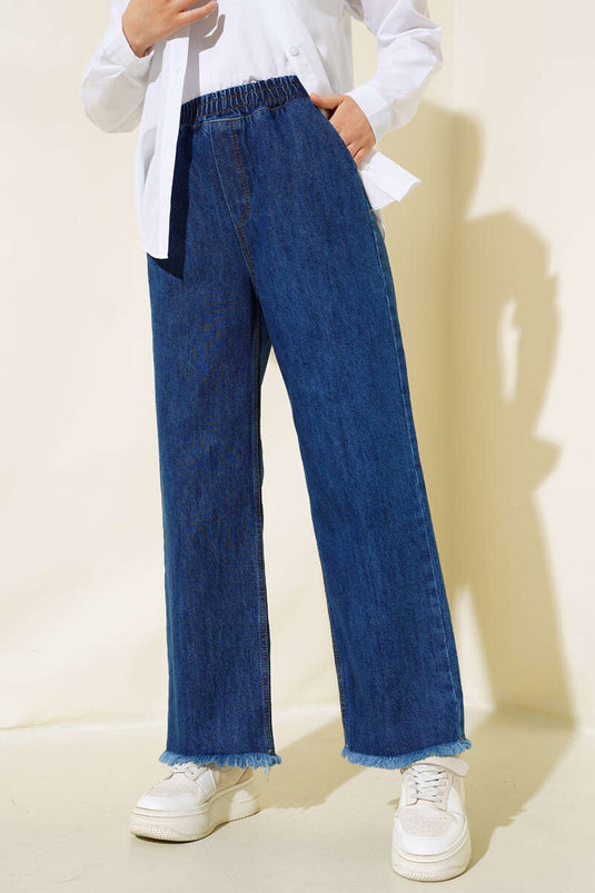 Fringed Loose Denim Pants