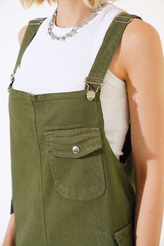 Paça Püsküllü Şortlu Slopet Haki