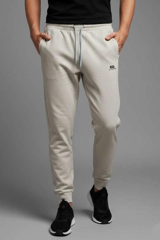 سروال رياضي رجالي بجيب وحزام مطاطي بلون حجر