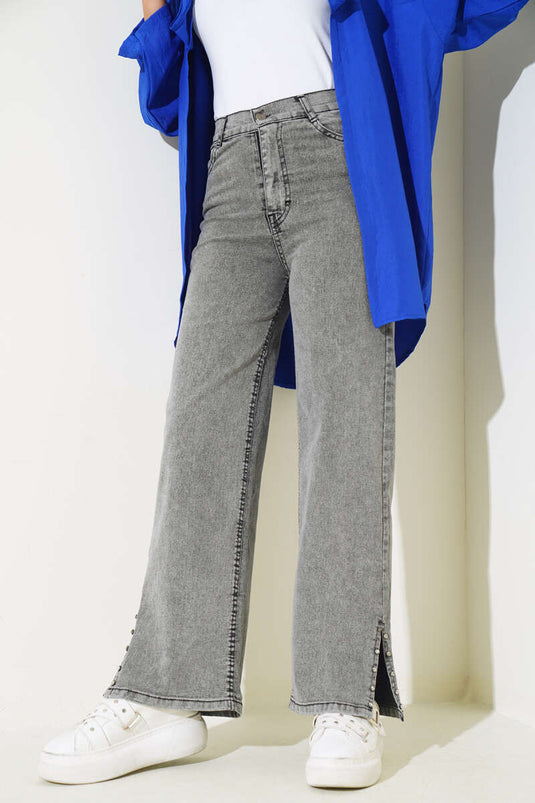 Jeans Stoned en el costado de la pierna Smoke