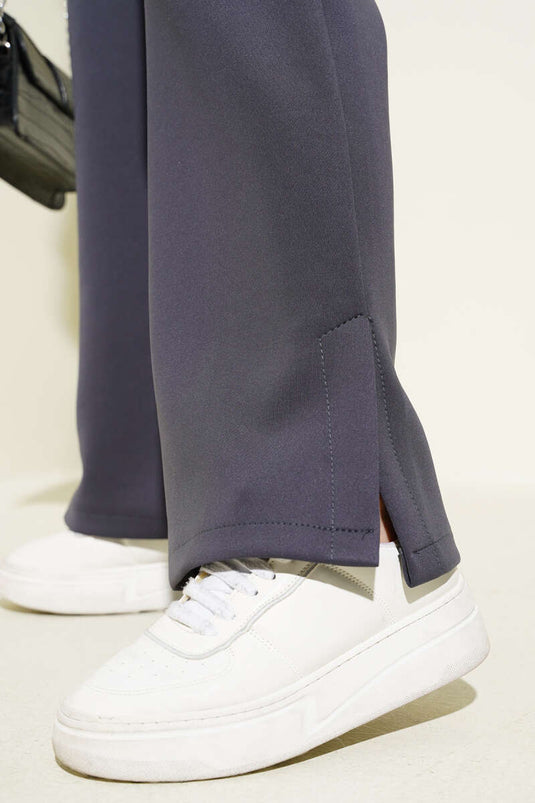 Pantaloni da sub con spacco sulla gamba fumo