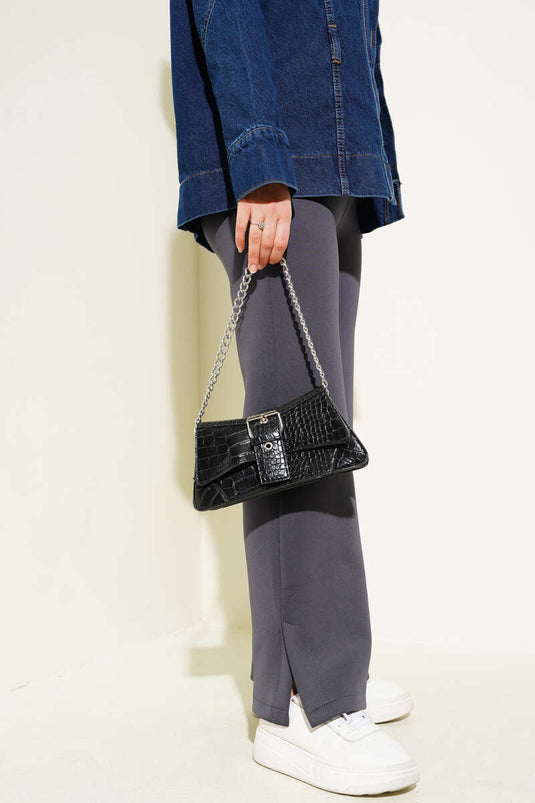 Pantaloni da sub con spacco sulla gamba fumo