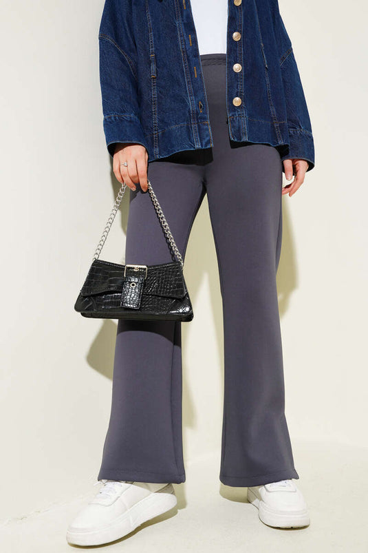 Pantaloni da sub con spacco sulla gamba fumo