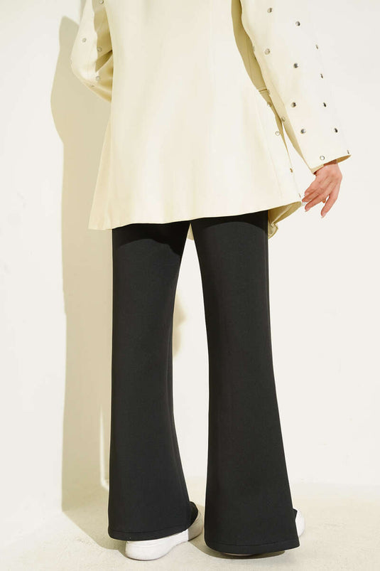 Pantaloni da sub con orlo a spacco, neri