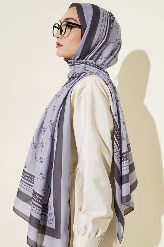 Pacman Desen Soft Şal Kayrak Grisi