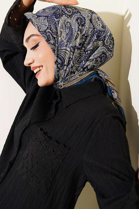 Paisley Pattern Elegance Scarf Petrol Green