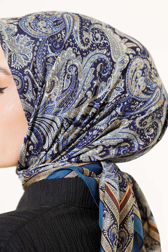 Paisley Pattern Elegance Scarf Petrol Green