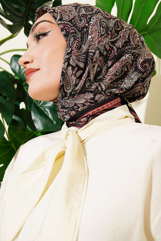 Paisley Muster Eleganz Schal Schwarz