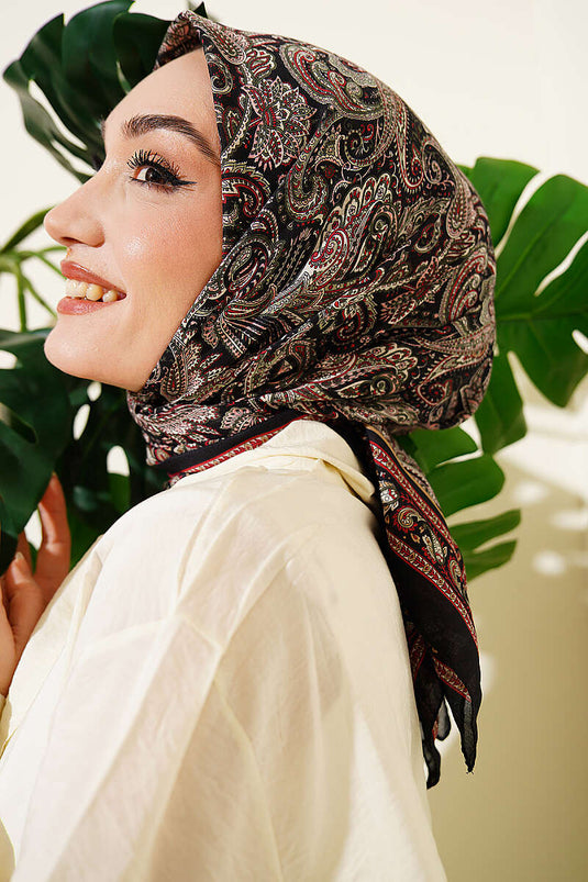 Paisley Muster Eleganz Schal Schwarz