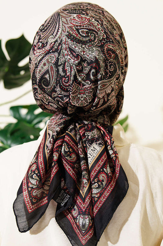 Paisley Muster Eleganz Schal Schwarz