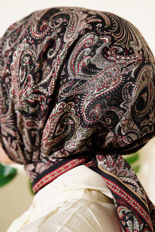 Paisley Muster Eleganz Schal Schwarz