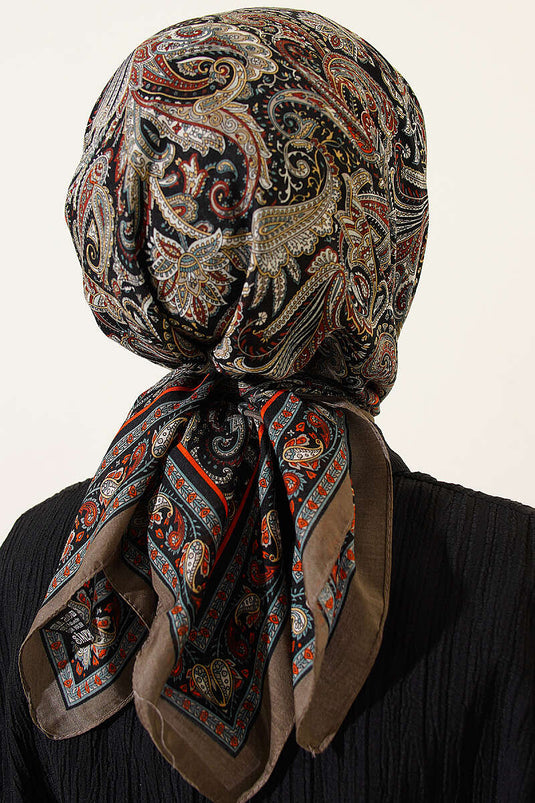 Paisley Desen Elegance Eşarp Vizon