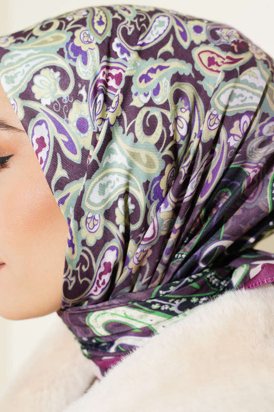 Weicher Baumwollschal mit Paisley-Muster, Magenta