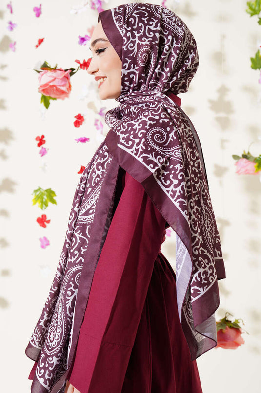 شال ناعم بنقوش بيزلي، بني مر