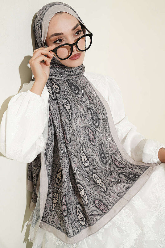 Pañuelo Paisley Kraş En Modal Color Beige