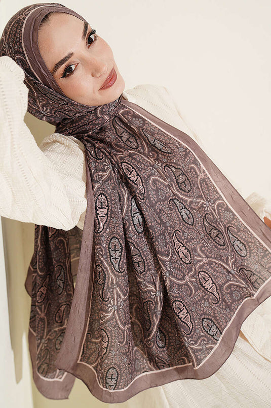 Pañuelo Paisley Kraş En Modal Color Café