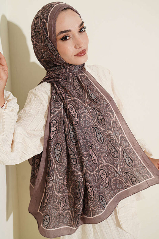 Pañuelo Paisley Kraş En Modal Color Café