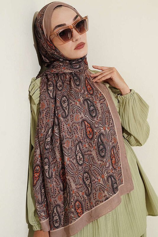 Pañuelo Paisley Kraş Modal Latte