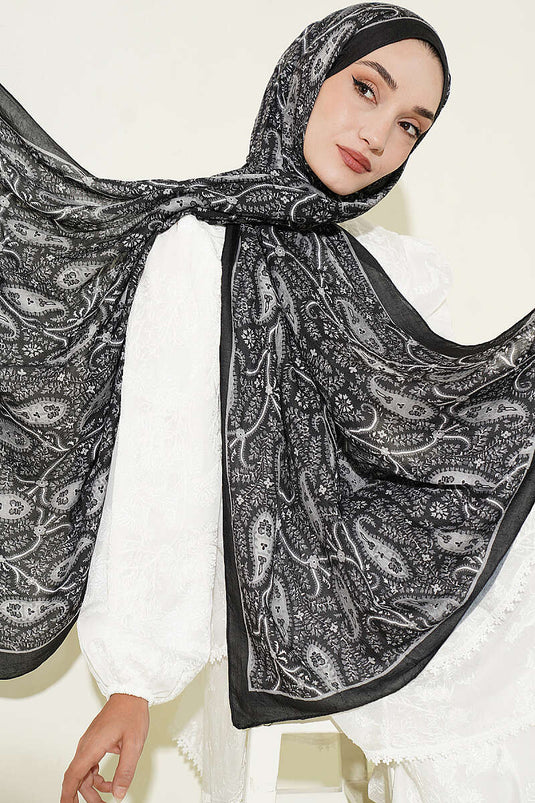 Pañuelo Paisley Kraş Modal Negro