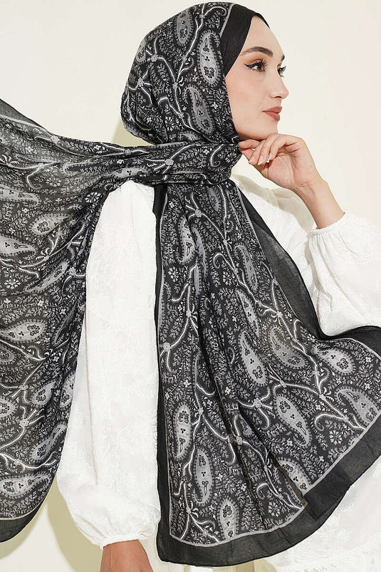 Pañuelo Paisley Kraş Modal Negro