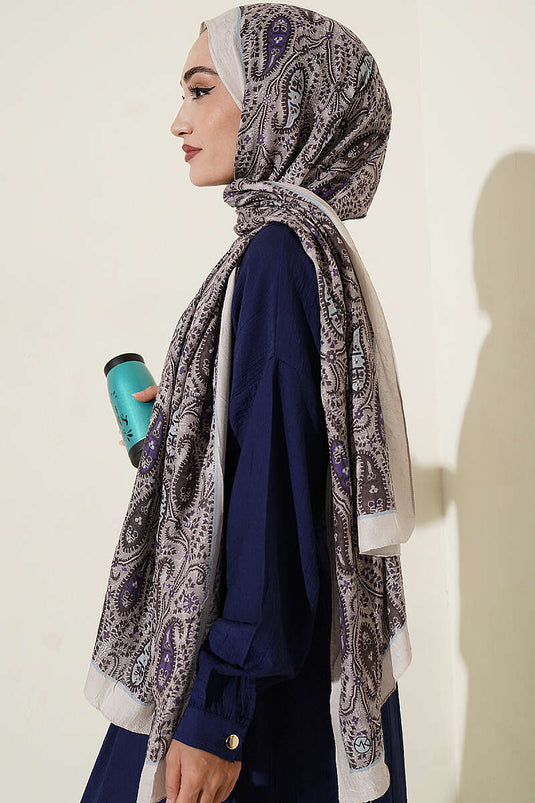 Paisley Kraş Modal Şal Taş