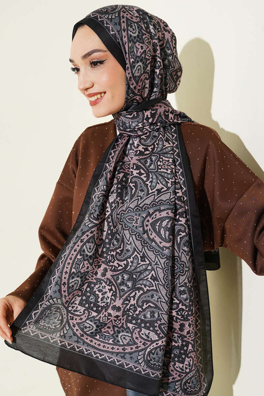 وشاح ناعم بنقشة بيزلي أسود