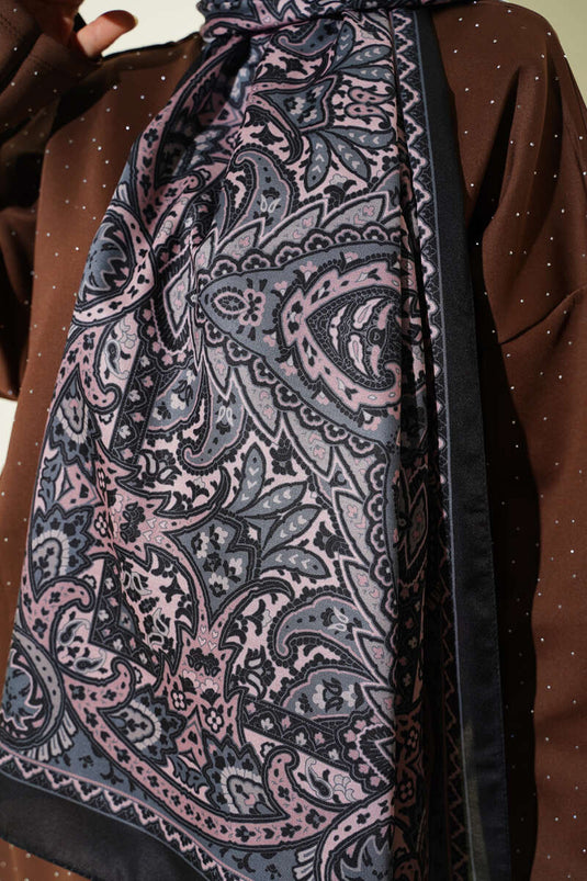 Sciarpa morbida con motivo Paisley nera