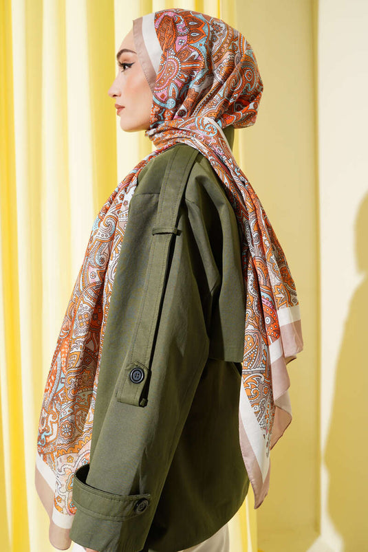 Châle à motif cachemire Latte