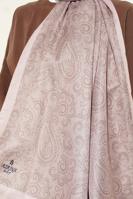 Paisley Motifli Soft Şal Bej