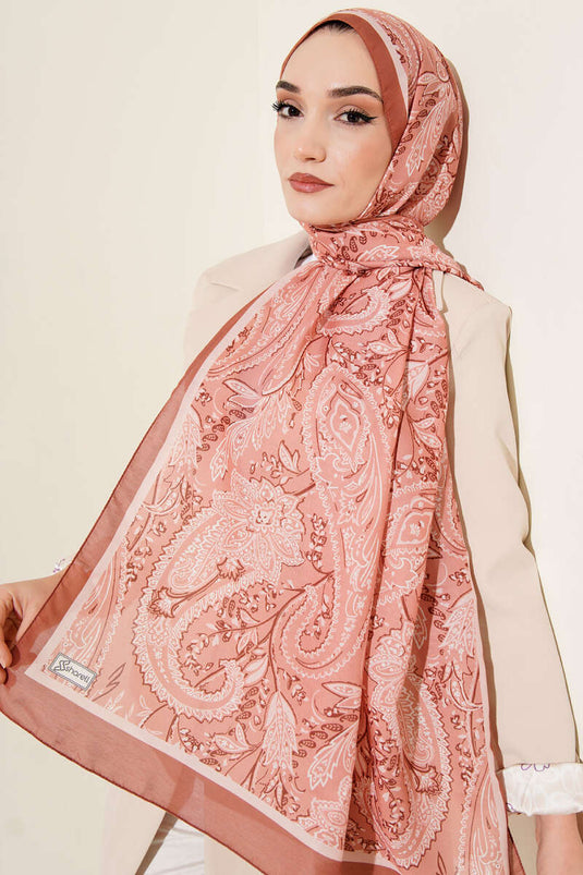 Paisley Motifli Soft Şal Camel