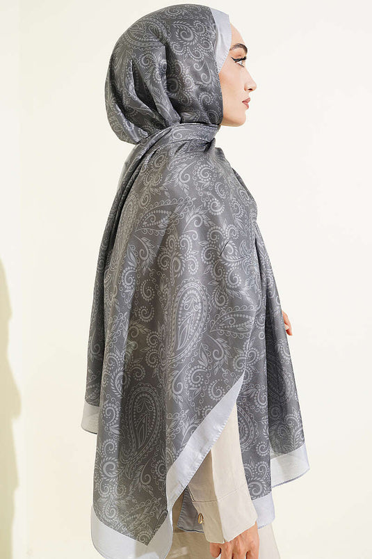 Paisley Motifli Soft Şal Füme