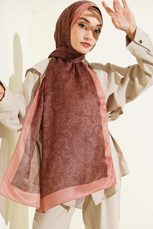 Paisley Motifli Soft Şal Kahve