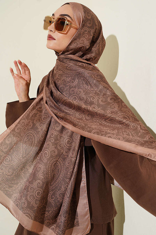 Paisley Motifli Soft Şal Latte