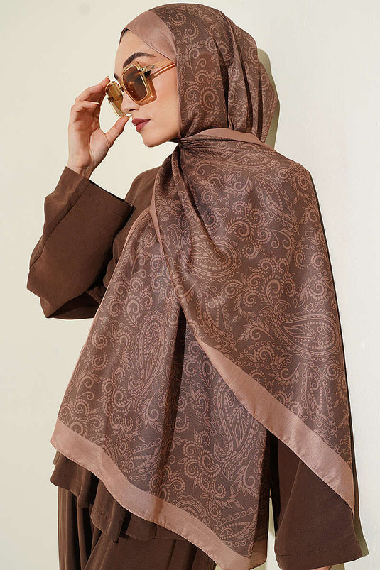 Paisley Motifli Soft Şal Latte