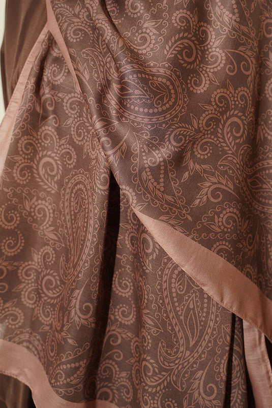 Paisley Motifli Soft Şal Latte