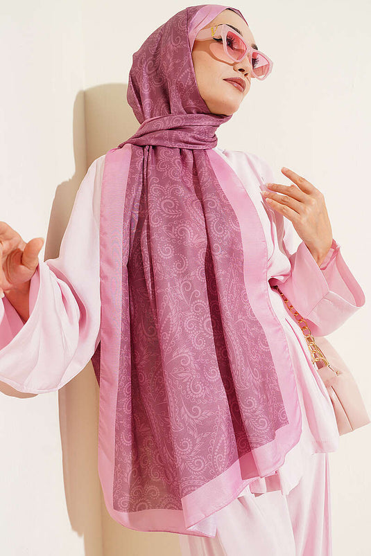 Paisley Motifli Soft Şal Leylak