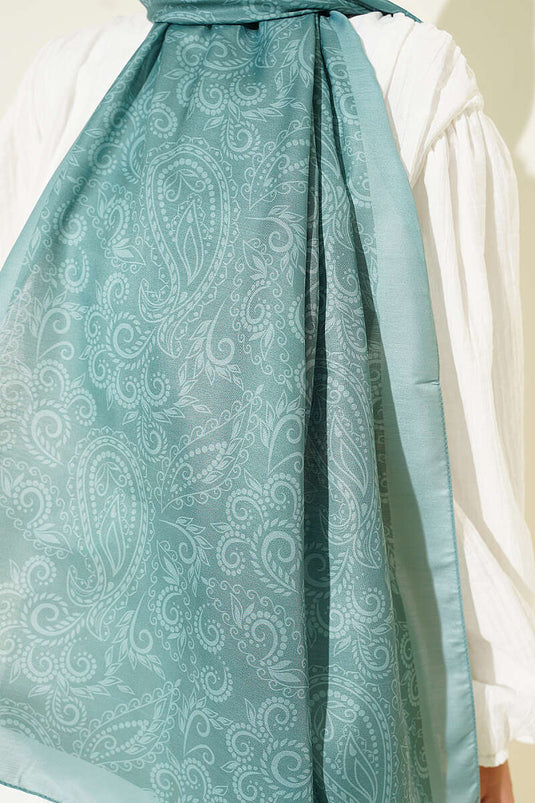 Paisley Motifli Soft Şal Mint