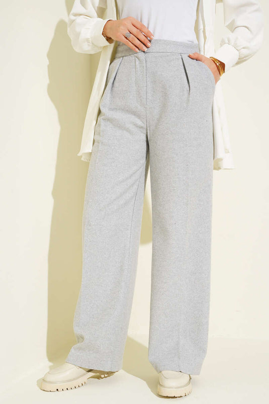 Palazzo Kaşe Pantolon Gri
