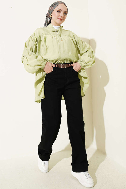 Palazzo Kemerli Denim Pants Black