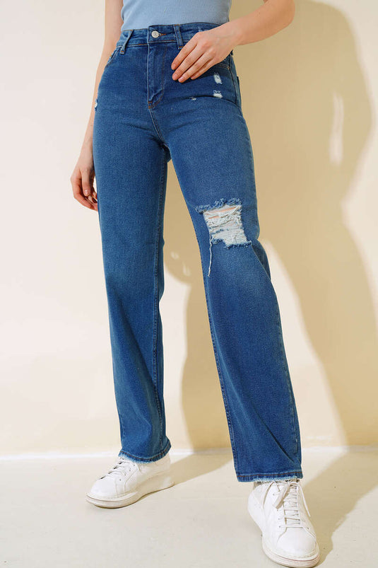 Lazerli Palazzo Blue Pants