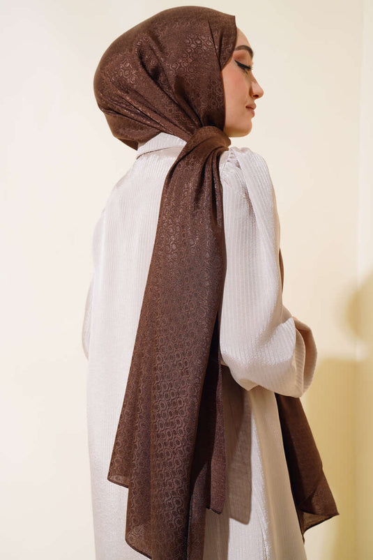 Brocade Pattern Shawl Bitter Coffee