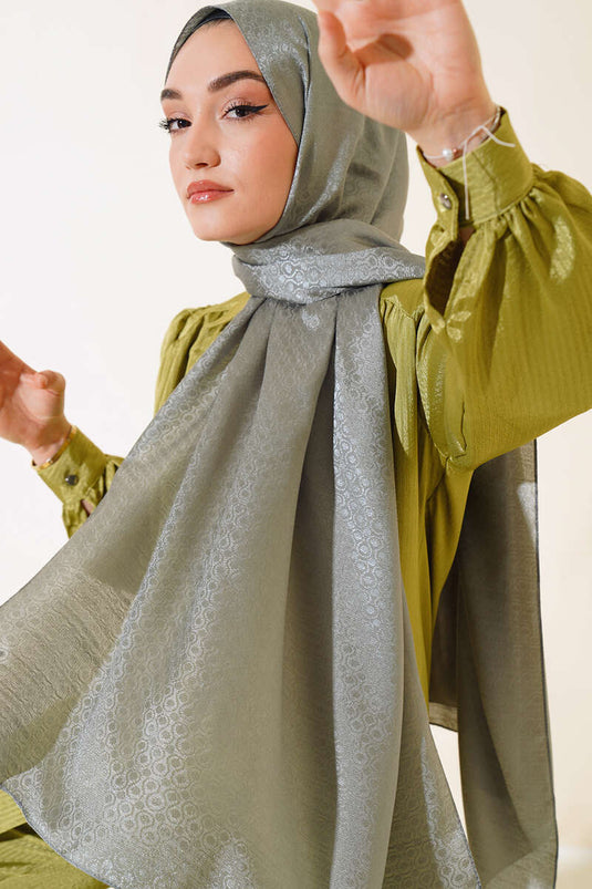 نمط الجاكار القطن شال الرماد