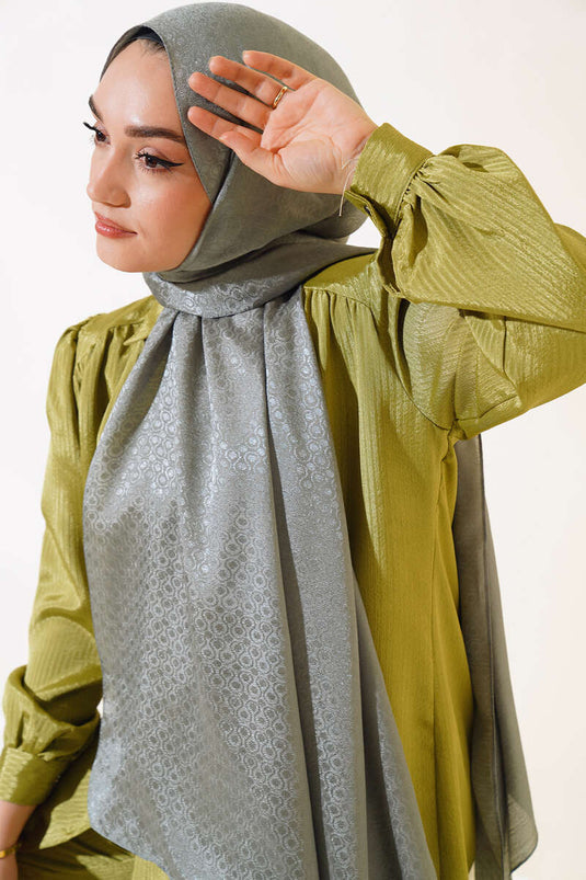 نمط الجاكار القطن شال الرماد