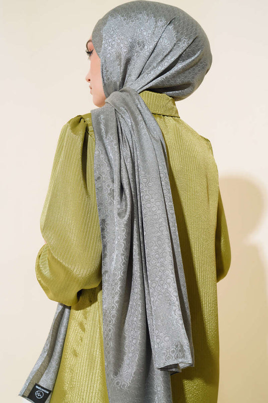 نمط الجاكار القطن شال الرماد