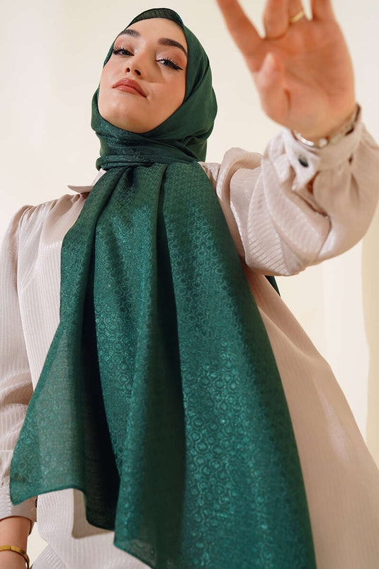 القطن الجاكار نمط شال الزمرد