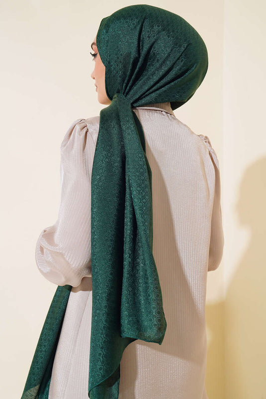 Emerald Jacquard Pattern Shawl