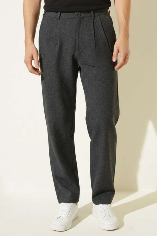 Pamuklu Baggy Erkek Kumaş Pantolon Antrasit