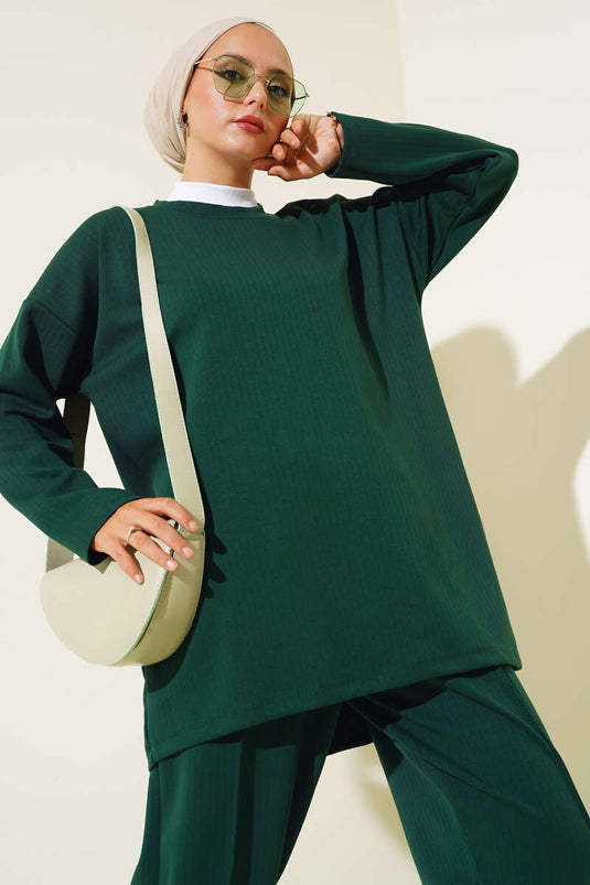 Emerald Loose Fit Two-Piece Set with Pants